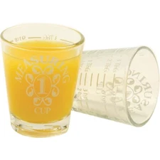 1.5 oz Bar & Kitchen PROFESSIONAL MEASURING GLASS Cup Jigger Shot Multi Tool