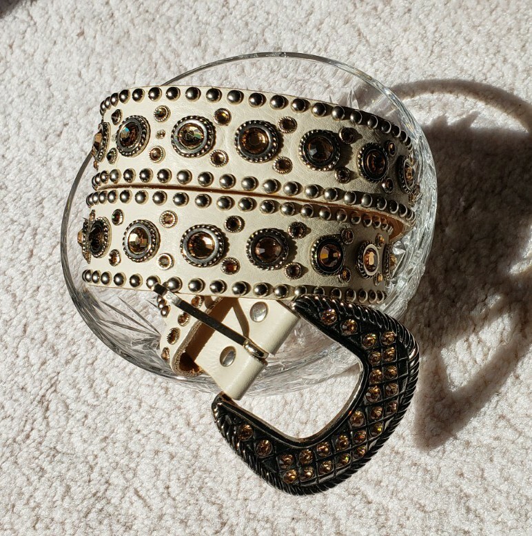 LEATHEROCK BELT (Ladies)?? Golden Shadow Swarovski  display picture 1