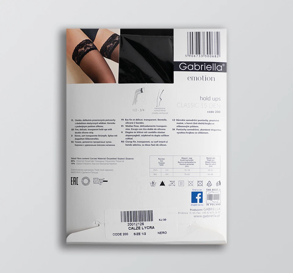 Gabriella Selbsthaltende Halterlose Strümpfe in Natur oder Schwarz NEU 15 DEN - Bild 3 von 4