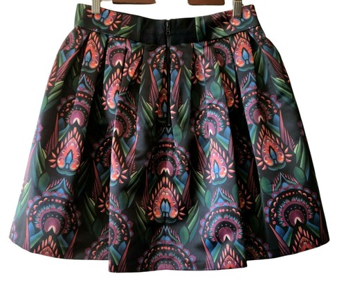 Alice Olivia Womens NWT Ombre Deco Art Pleated Pouf Lined Stora Skirt Size 8 - Picture 2 of 10