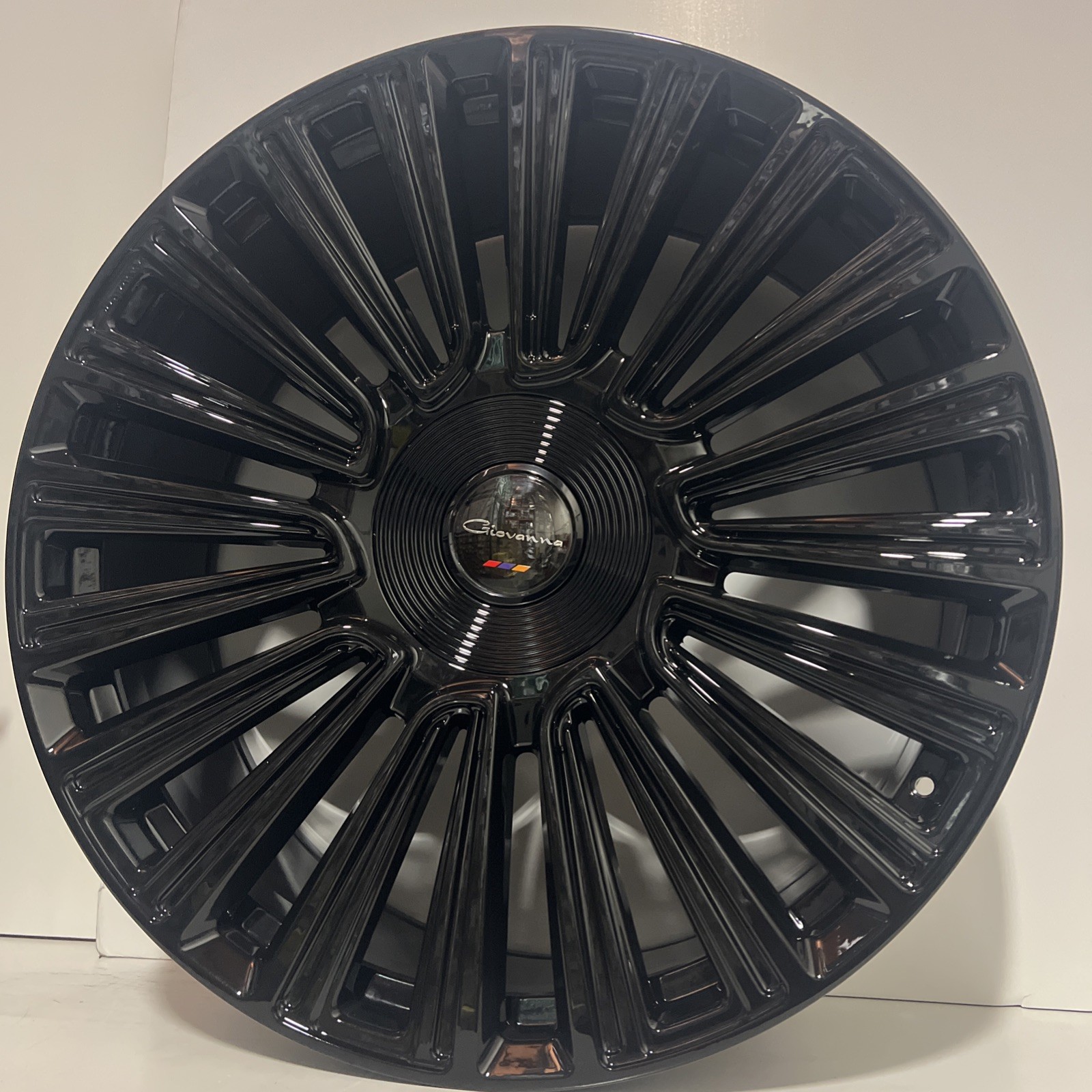 (4) 24X10 GIOVANNA TRENTO GLOSS BLACK (5X120) RANGE ROVER ROLLS ROYCE CAMARO SS