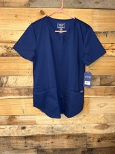Cherokee Workwear Professional Navy SS Scrub Top Sz S NWT