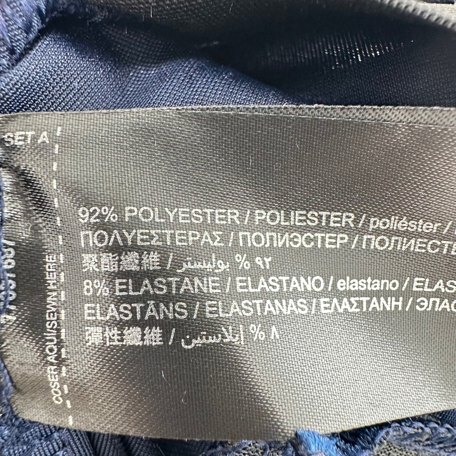 MNG Mango Navy Blue Velvet Pants Women's Straight Leg Pull On Contemporary Chic thumbnail 5