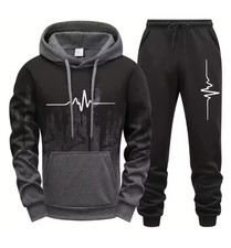 2-pcs Mens Winter Full Tracksuit Hoodie Jogger Sweatshirt Jacket Pants Set new