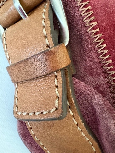 Fossil Multicolor Stripe Patchwork Leather Suede … - image 5