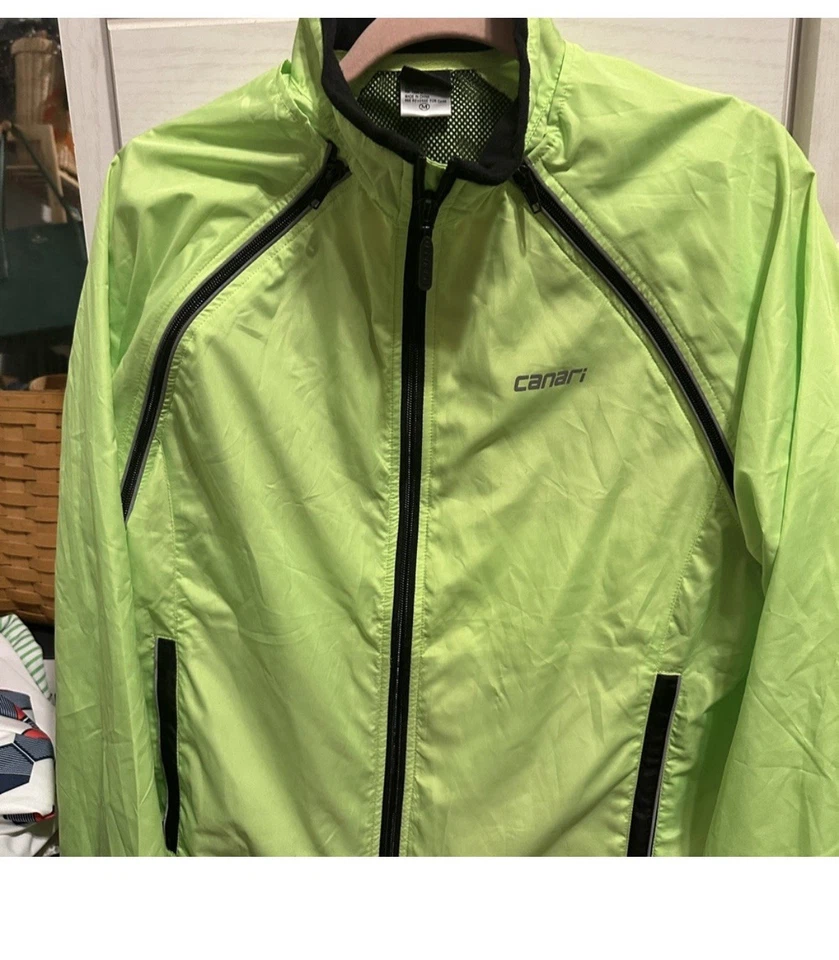Chaqueta de ciclismo Canari para hombre talla XL cortavientos ligera verde neón Foto 2 de 4