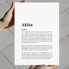 Akita Funny Definition Print - Dog Lovers Gift, American Akita, Japanese Akita
