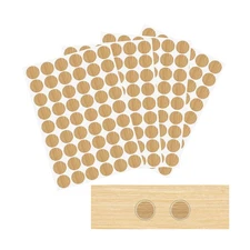 Waziaqoc 216pcs Self-Adhesive Screw Hole Stickers (Maple), 4-Table Sheets Scr...