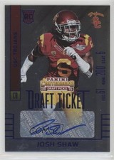 2015 Panini Contenders Draft Picks College Ticket Blue Foil Josh Shaw Auto 1k5