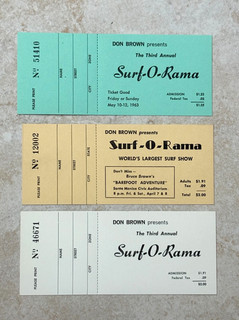 3 Different Vintage Don Brown Surfing Surf O Rama Surf Show Tickets