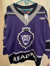 NEW W TAGS MENS M READING ROYALS SP HOCKEY JERSEY PRO ECHL FIGHT STRAP AUTHENTIC