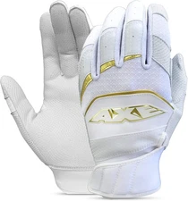 New Axe Pro-Fit Batting Gloves Cabretta Leather Adult large White/Gold