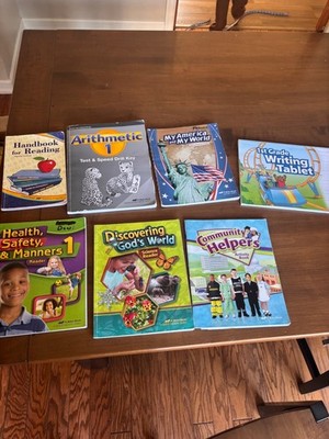 Abeka 1st Grade 12 Items Lot Spelling Arithmetic Reading Science History Health