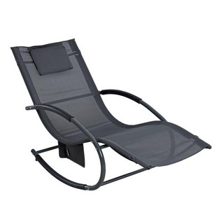 B Ware Schaukelliege Sonnenliege Liegestuhl Gartenliege Relaxliege Swing Grau