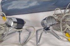 A PAIR - Concord  Microphone Type CE 102H 1960s Dynamic Rare w Original Stand,