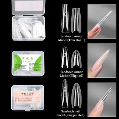 Sandwich Dual Nail Forms 60pcs 15Size Quick Extensions-Dual Forms T-shaped
