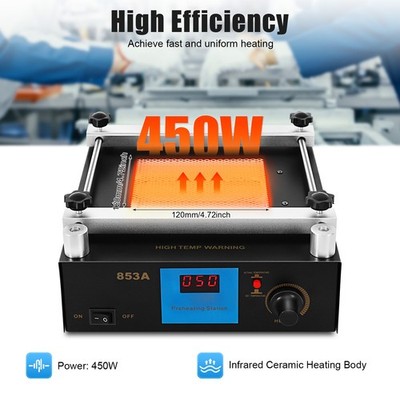 YIHUA 853A BGA IR Infrared Preheating Rework Station Hot Plate Preheater 110V