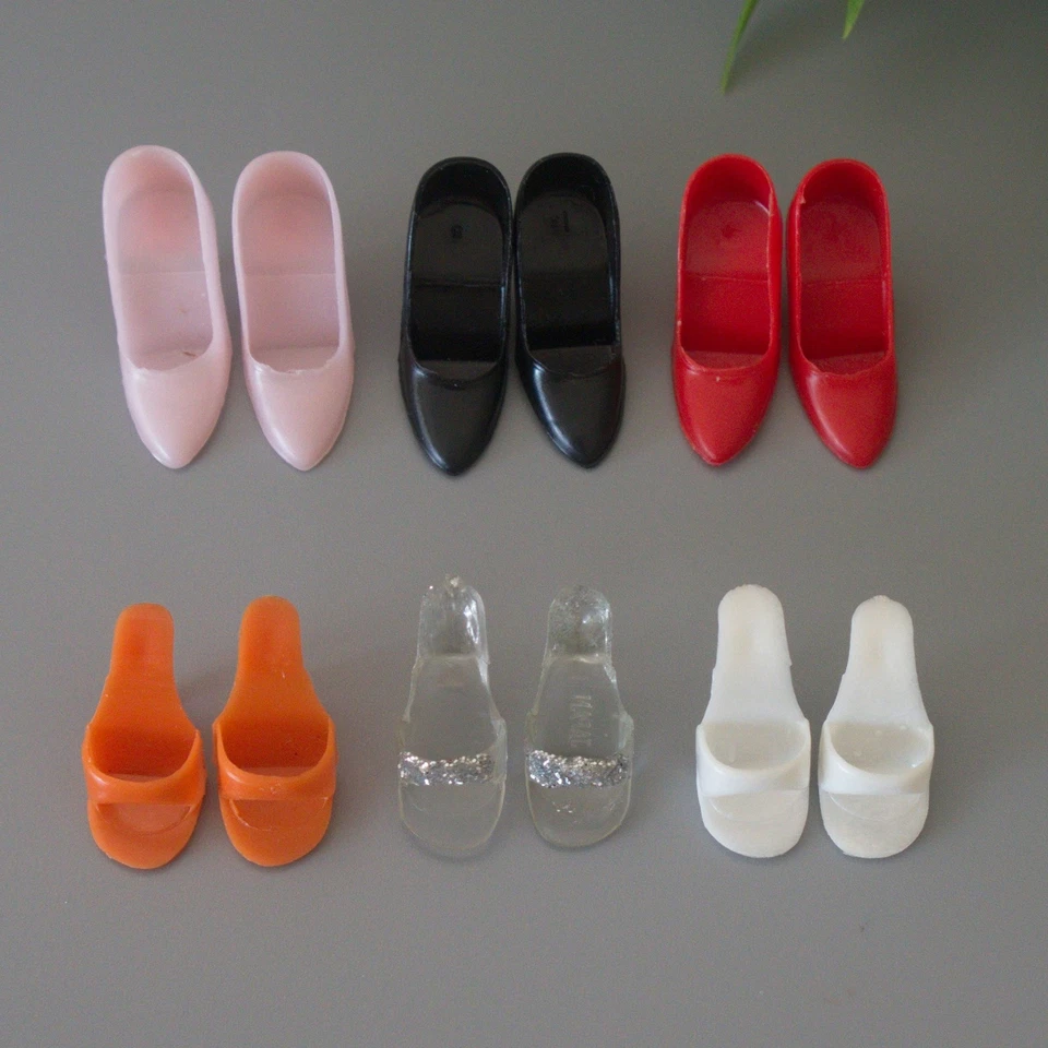 🖤6 Barbie MULTICOLOR Cerrado Punta Abierta Tacones Mulas Zapatos Bombas Japón De Colección 1960❤️ Foto 2 de 4