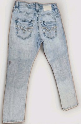 BKE Jake Straight Leg Jeans Mens 30x30 Buckle Denim Pants Light Wash Cell Pocket