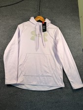 Under Armour Womens Fleece Big Logo Glitter Hoodie Size Medium Lavender NWT