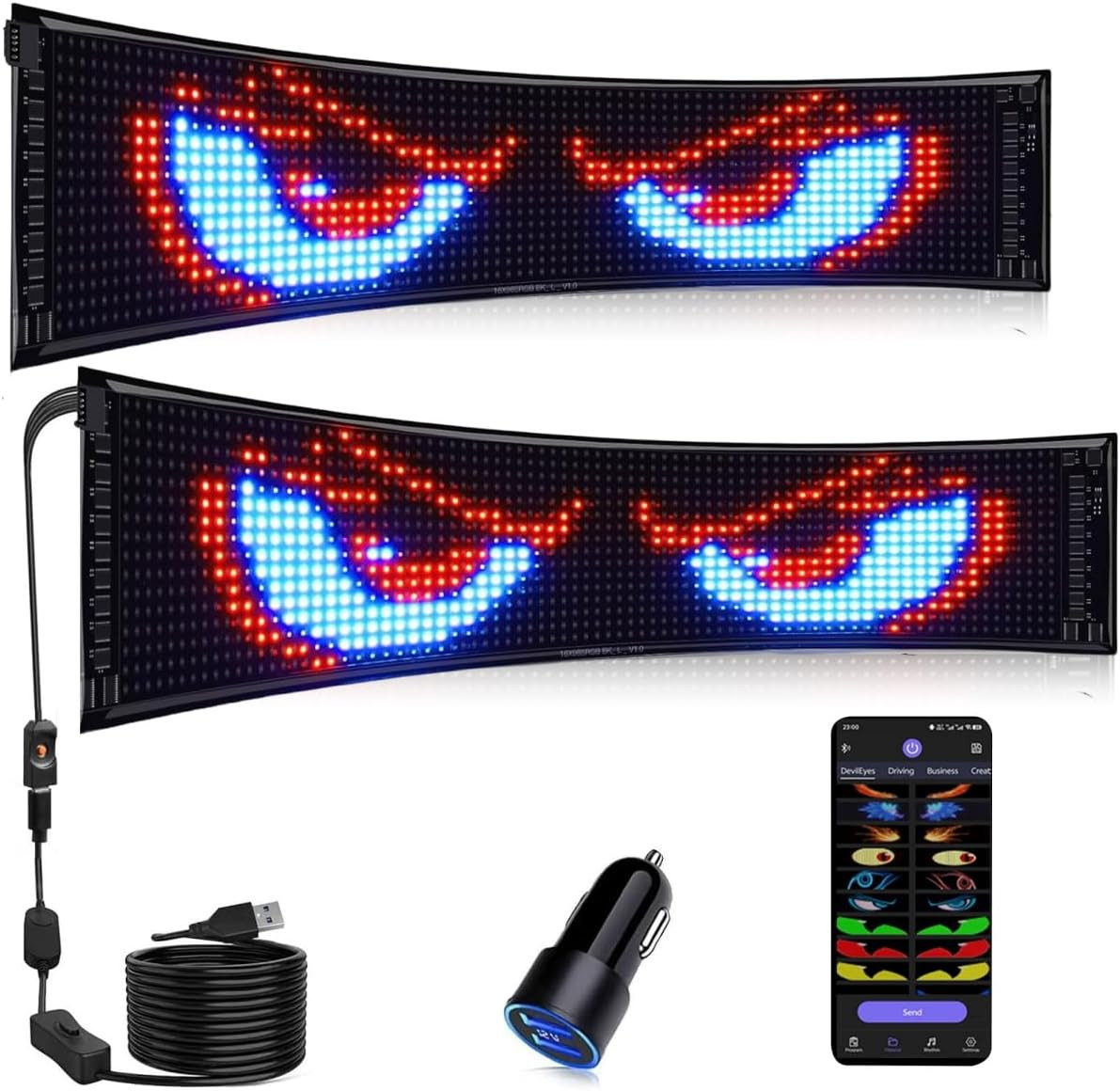 Matrice LED Pixel RGB Flessibile 2 Pezzi Sincronizzati USB 5V App
