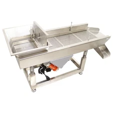 Linear Vibrating Screen 7mm 2 Motor Sifter Straight Vibrating Sieve Shaker 110V
