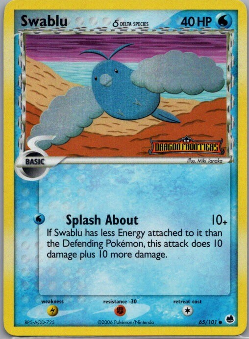 Swablu Reverse Holo Stamped (Delta Species) Common Dragon Frontiers 65/101 LP