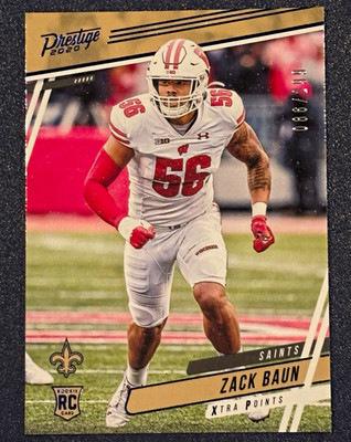 Panini 2020 Prestige Rookies Zack Baun #299 Xtra Points Blue RC 086/299 Saints