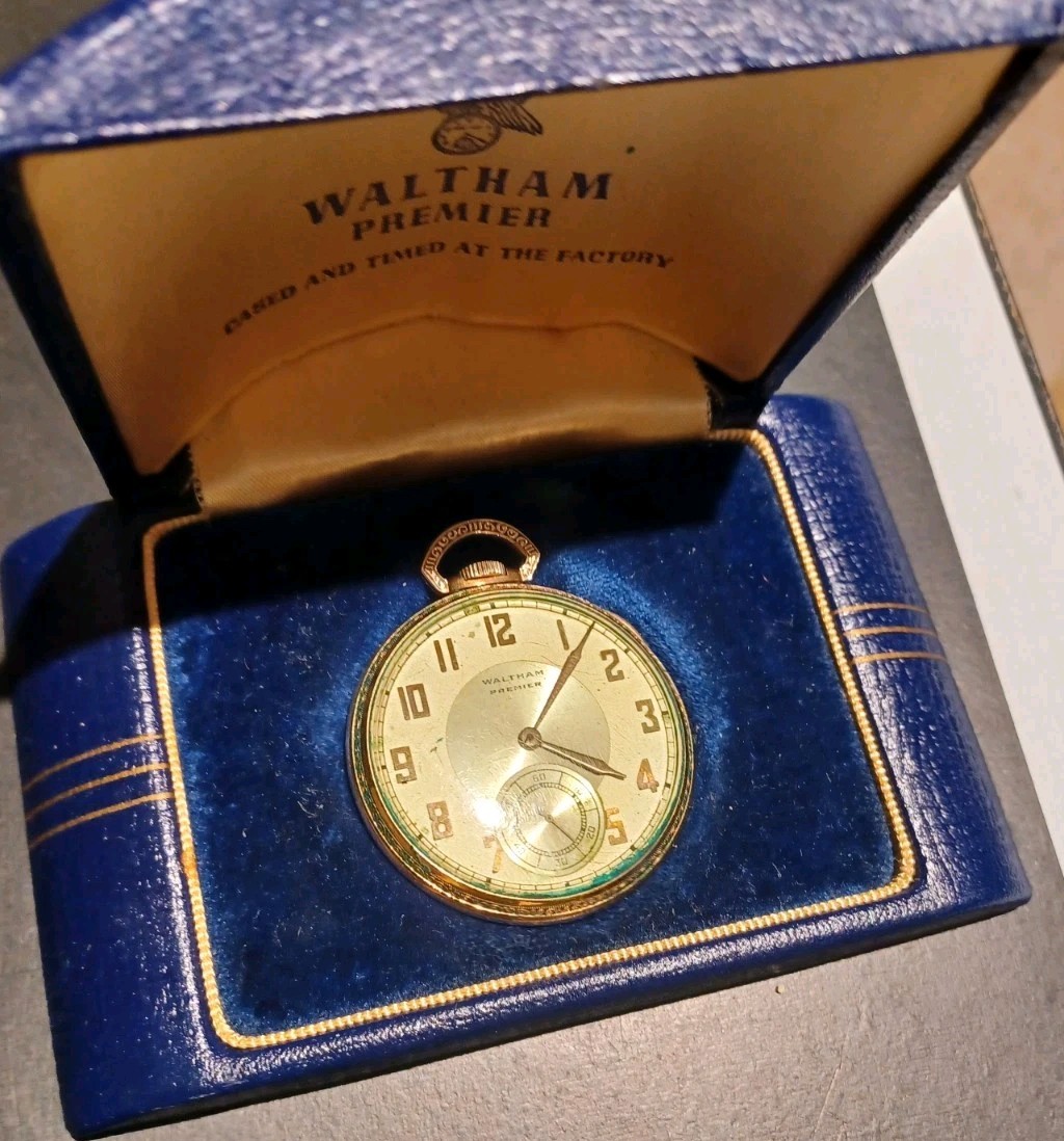 Waltham 17j Colonial Premier Pocket Watch Original Boxes Little Used Rolled Gold