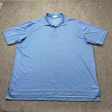Peter Millar Summer Comfort Backyard Performance Jersey Polo Shirt Men 2XL Blue