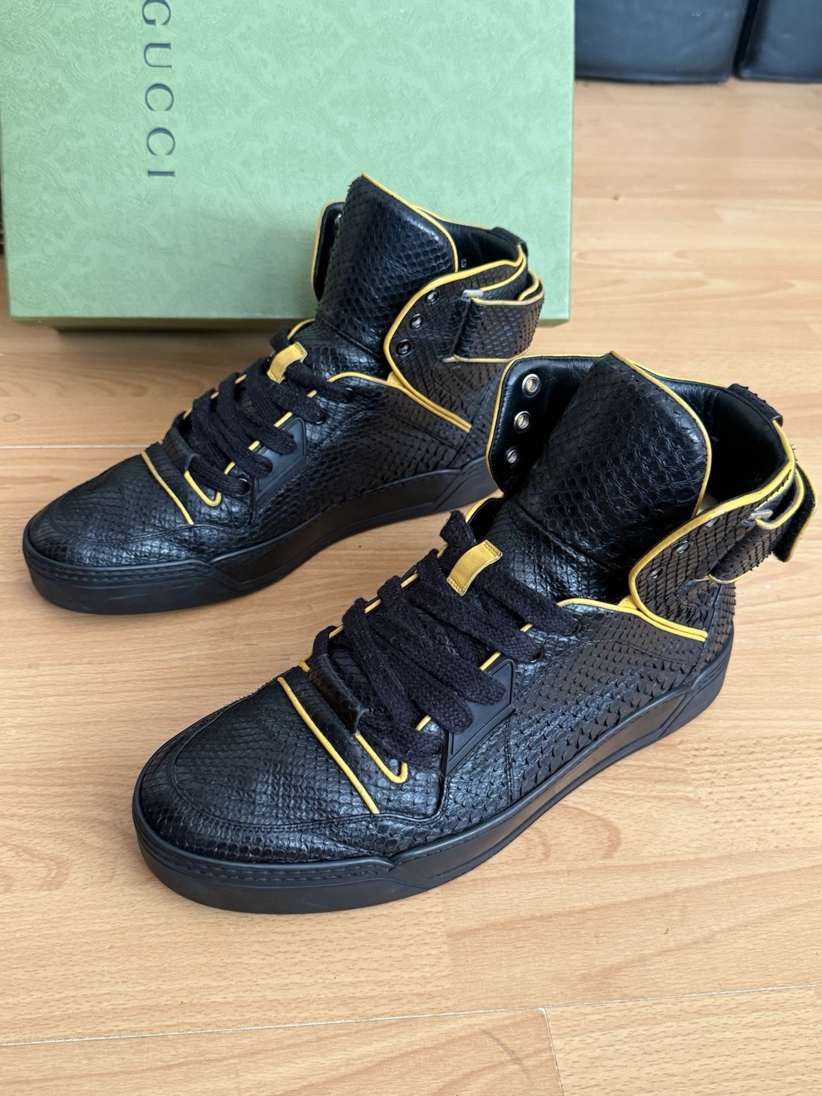 Gucci  Python Snake Skin Leather High Top Mens  S… - image 10