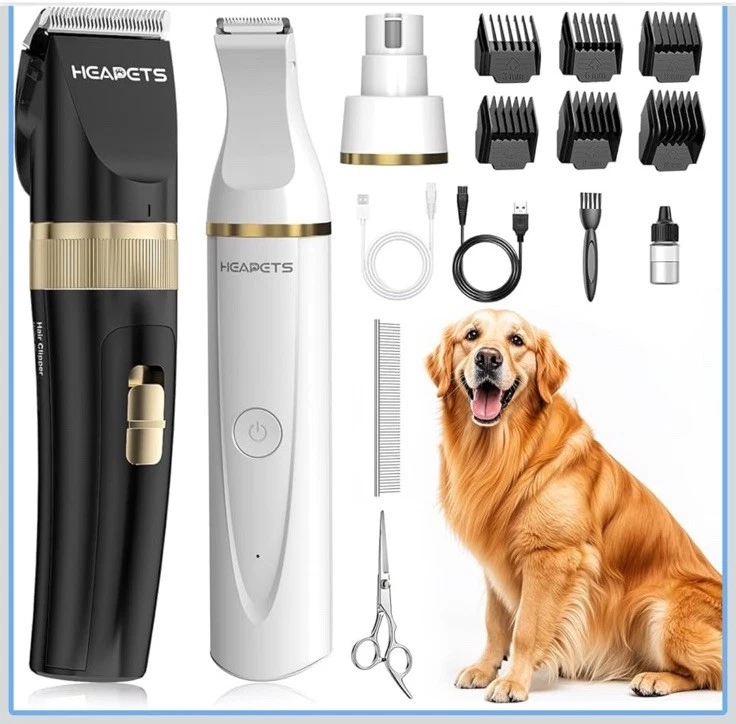 Petheads Electric Pet Grooming Kit Clippers & Paw Trimmer & Nail Grinder