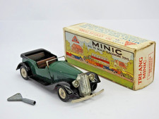 TRIANG MINIC 1948 VNM BOXED 17M TINPLATE CLOCKWORK VAUXHALL TOURER WITH KEY