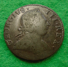 1775 George III Halfpenny, nice grade, clear details  (N-511)