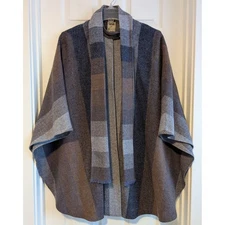 Avoca Wicklow Co Ireland Women's  Pure New Wool Poncho Cape With Scarf OS