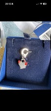 Genuine Swarovski heart with red horns Round Clip charm