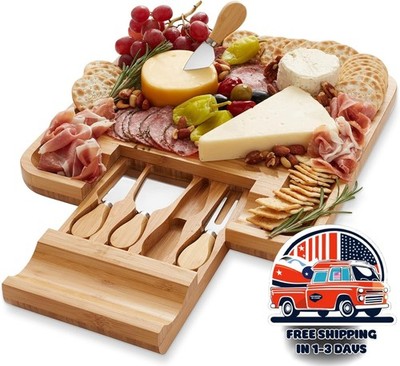 Tabla De Charcutería De Madera, Bandeja De Carne Y Queso Para El Entretenimiento