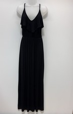 Express Black Spaghetti Strap Ruffled Top Maxi Dress Women’s Size Small