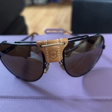 Vintage Swiss Army Aviator 4000 SAS Sunglasses Black Frames and Case