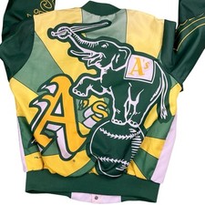 Vintage MLB Oakland A's Athletics 80s Chalk Line Fanimation Jacket  Size Med