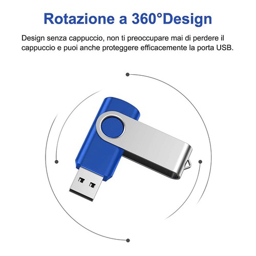 Clé USB 4gb USB 2.0 USB 3.0 Couleur Bleu Sauvetage Données - Afbeelding 4 van 4