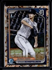 ETHAN SCHIEFELBEIN 2024 BOWMAN CHROME DRAFT POPCORN REFRACTOR SP RC TIGERS