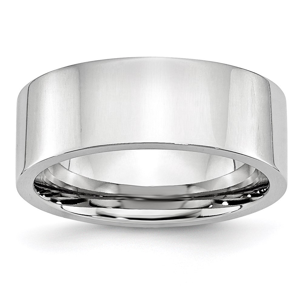 Резец Унисекс-ремешок Полированный Белый 8 мм Кобальтовый плоский Серебристый тон Стандартной посадки 5590₽