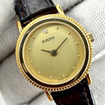 RADO 204.3609.2 Men Quartz Gold Used Wristwatch Vintage Analog Display 20 mm
