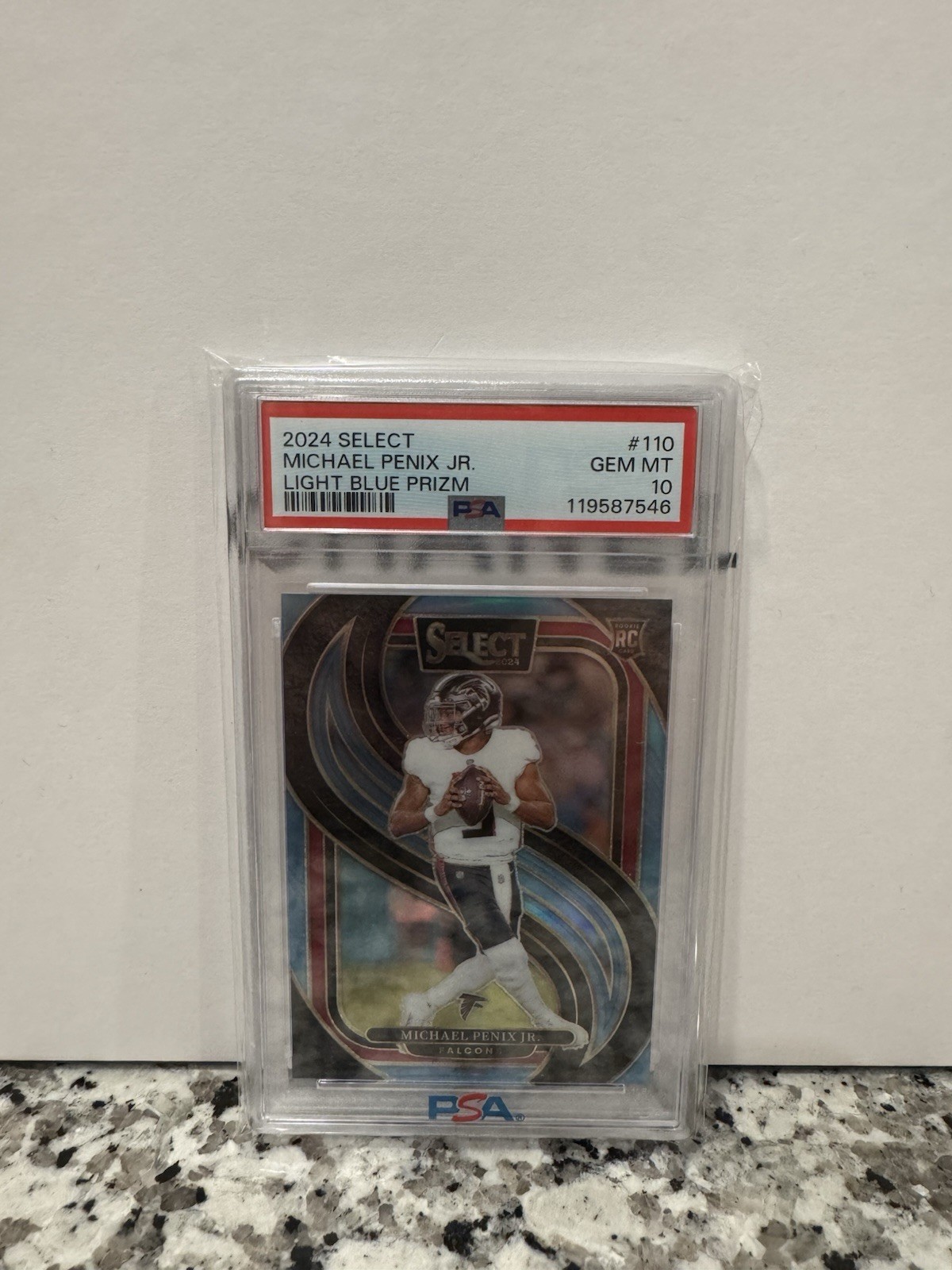 2024 Panini Select - Michael Penix Jr Premier Level (RC) Light Blue /99 - PSA 10