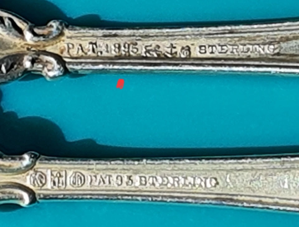 Juego de 5 cucharas de caldo Gorham de plata de ley Chantilly con una sola pat. 1895 Foto 3 de 4