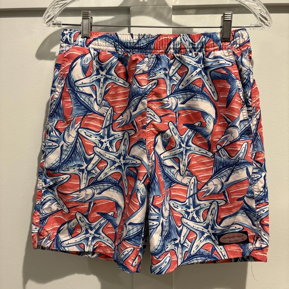 Bañador Vineyard Vines Niños Grande Marlin Estrella de Marfil Patrón Board Shorts LEER Foto 4 de 4