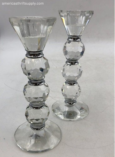 Shannon Crystal Lighting By Design Candlestick Holder Set Of 2 - Picture 5 of 6