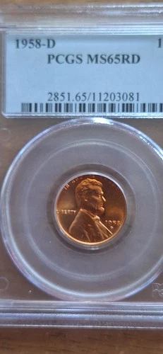 1958 D  LINCOLN  WHEAT CENT PENNY PCGS MS 65 UNC MS65RD US COIN CERT# 55493844