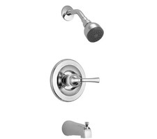Delta Foundations 1-Spray Tub and Shower Faucet in Brushed Nickel with Valve 
